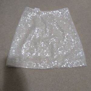H&M White Sequin Mini Skirt